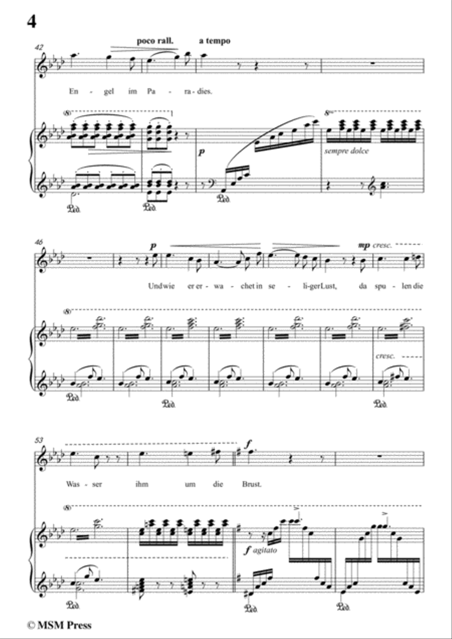 Liszt-Der fischerknabe in E Major,for Voice and Piano Voice Solo scores gallery preview page 6