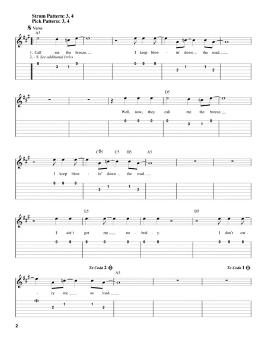 Call Me The Breeze Acoustic Guitar scores gallery preview page 2