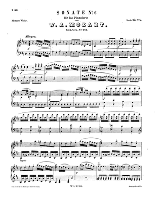 Book cover for Mozart - Piano Sonata No.6