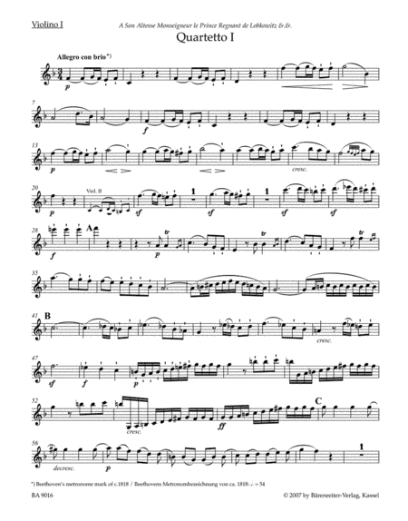 String Quartets, op. 18