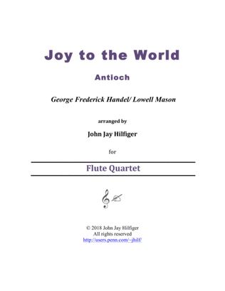 Book cover for Joy to the World for Flute Quartet
