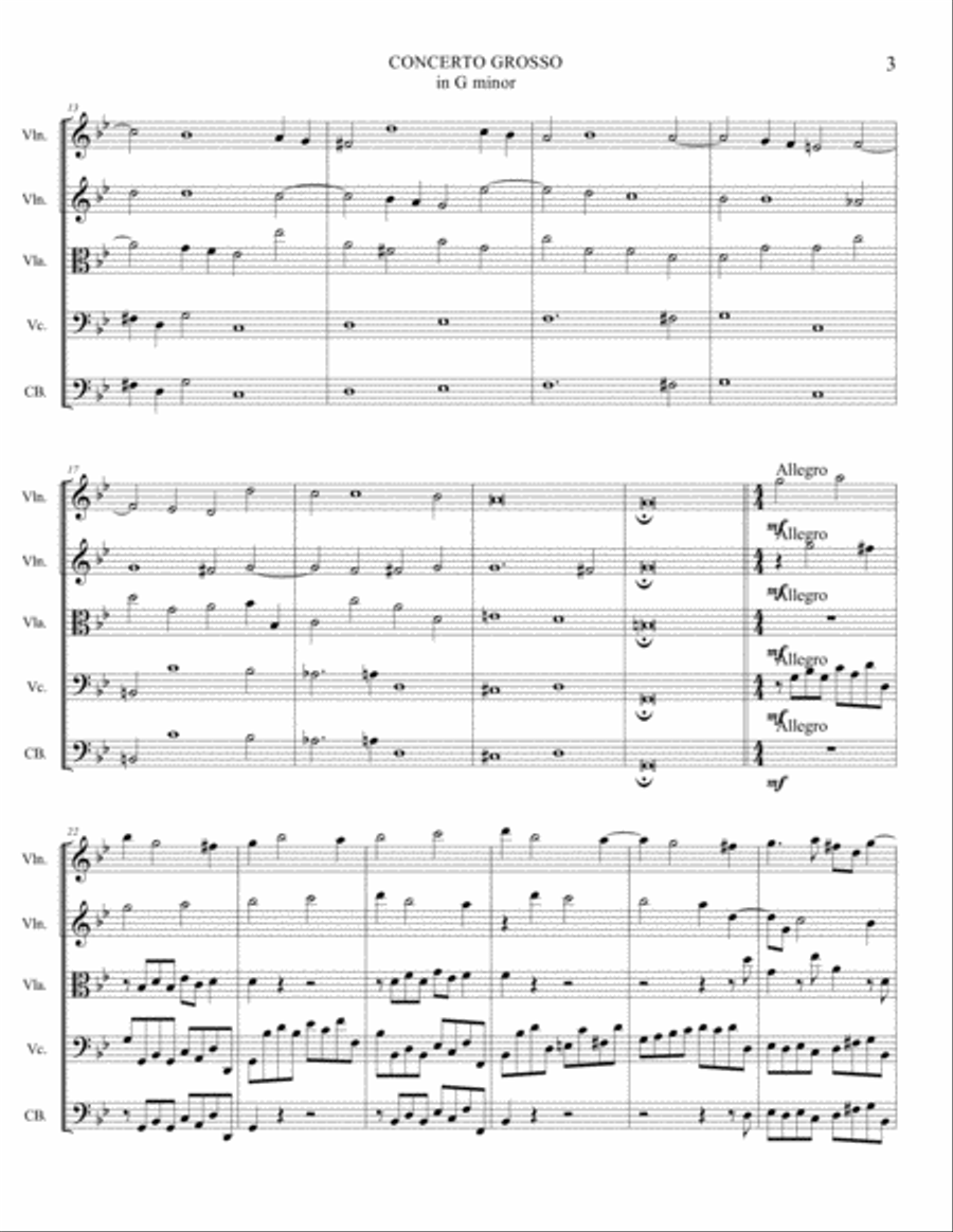 CHRISTMAS CONCERTO - Op. 6 N. 8 - Arr. for String Quintet - With parts String Orchestra scores gallery preview page 3