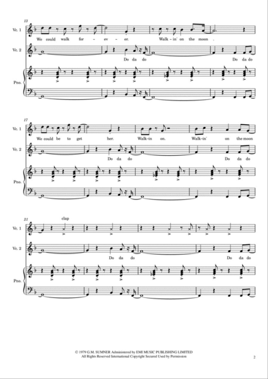 Walking On The Moon 2-Part scores gallery preview page 2