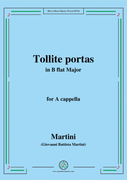 Martini-Tollite portas,in B flat Major,for A cappella image number null