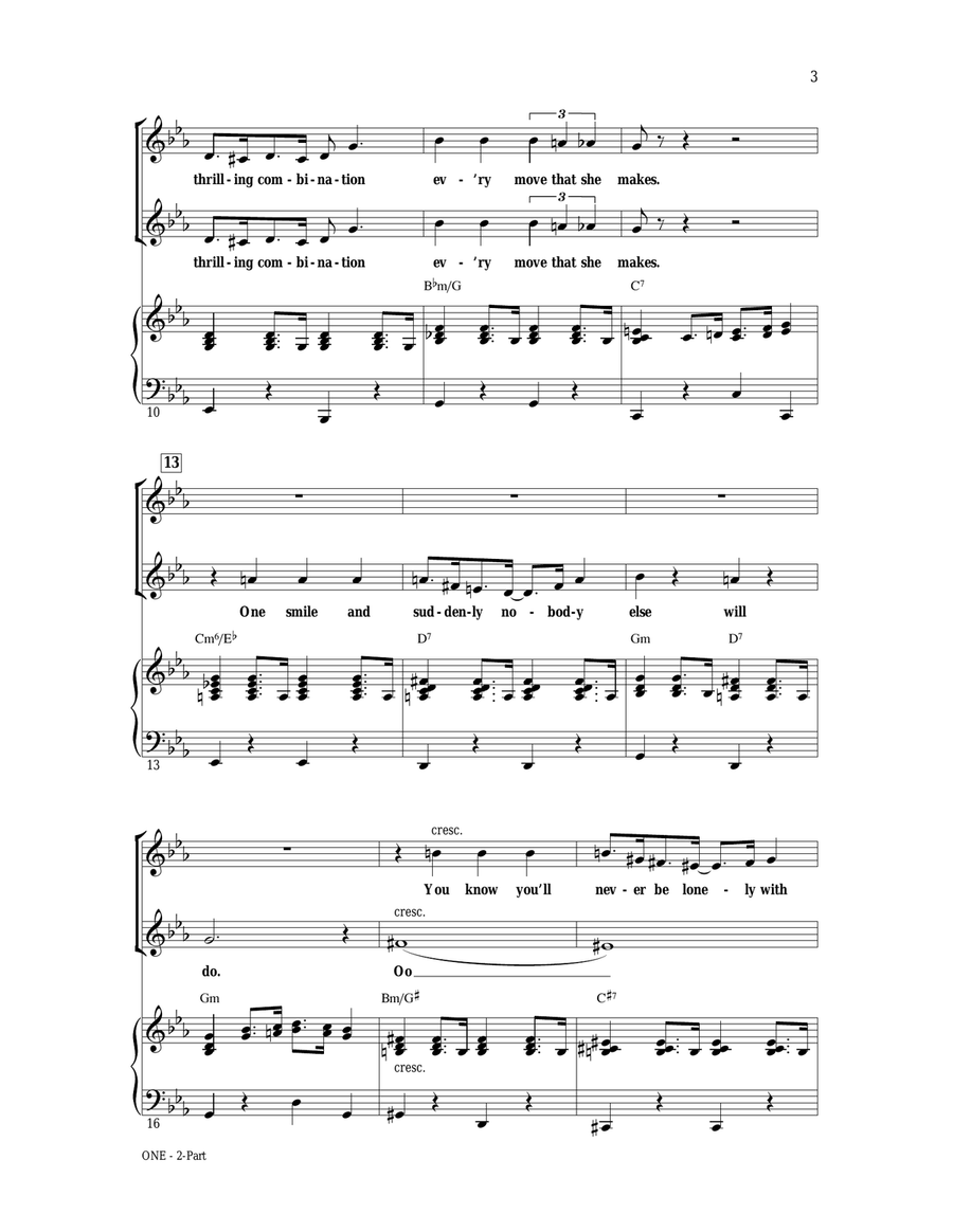 One (from A Chorus Line) 2-Part scores gallery preview page 2