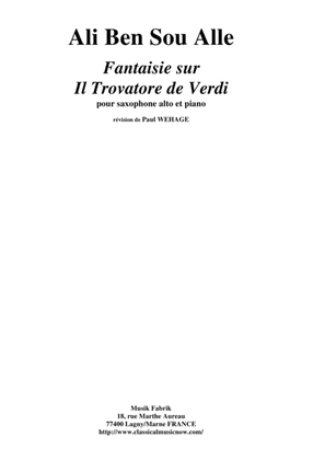 Book cover for Ali Ben Sou Alle: Fantaisie sur Il Trovatore de Verdi for alto saxophone and piano