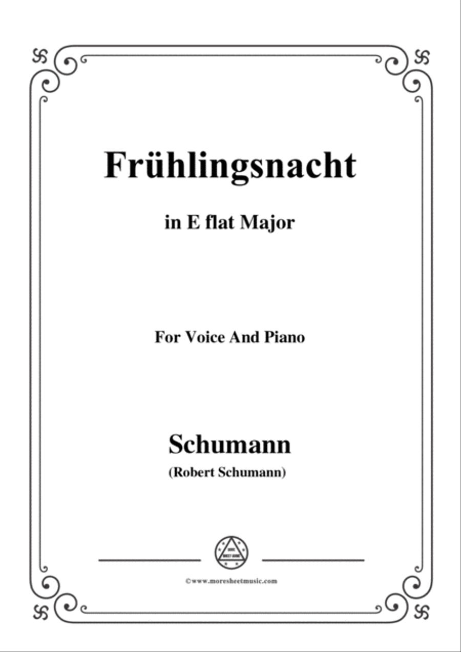 Schumann-Frühlingsnacht,in E flat Major,for Voice and Piano Voice Solo scores gallery preview page 1