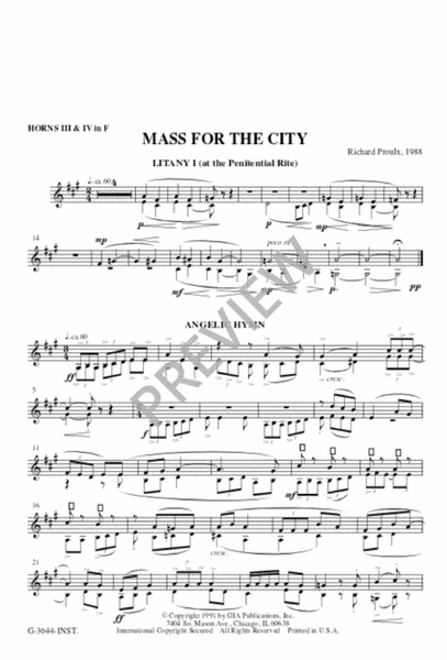 Mass for the City - Instrument Set B