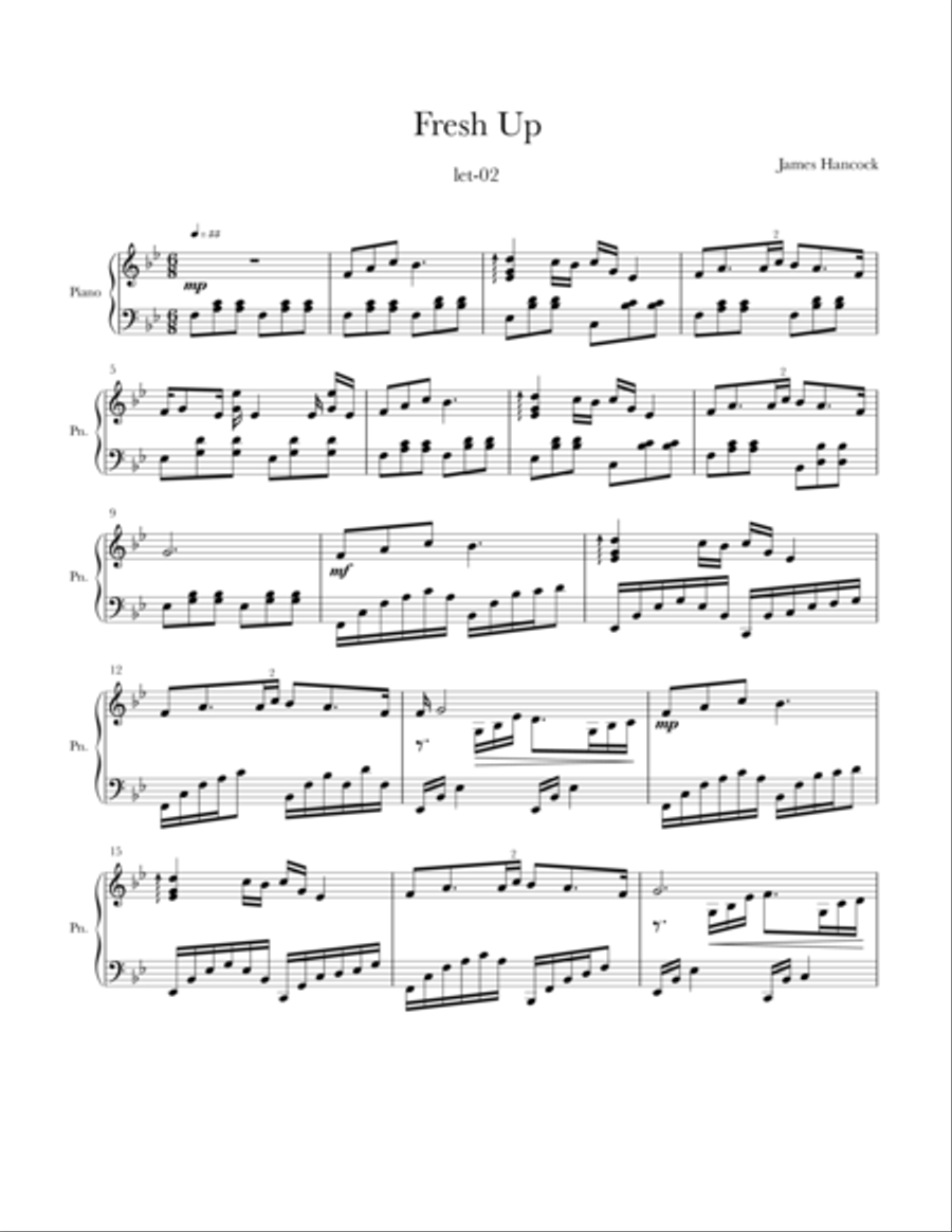 Fresh Up Fresh Up Piano Solo scores gallery preview page 1