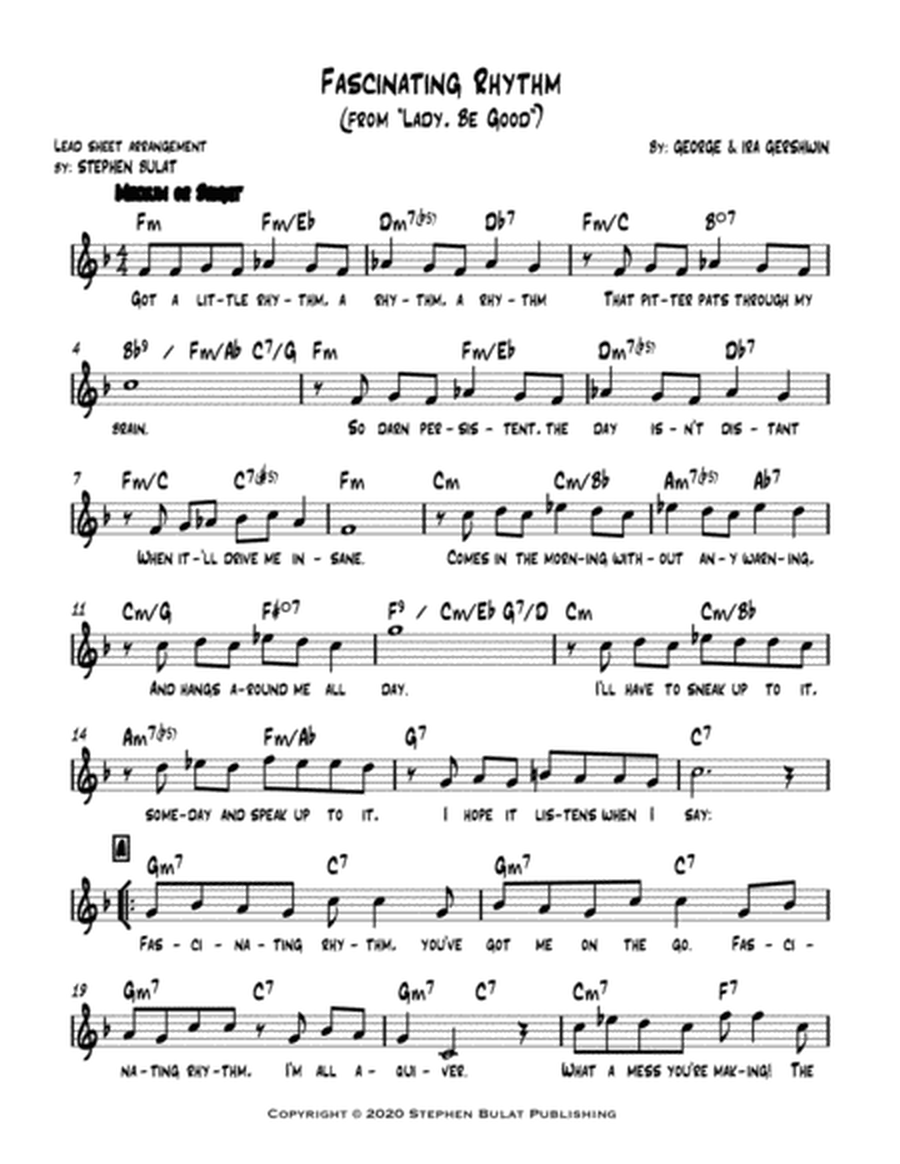 Fascinating Rhythm (from "Lady Be Good") - Lead sheet (key of F)
