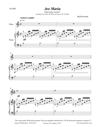 Bach-Gounod: Ave Maria, Schwencke version for Oboe & Piano