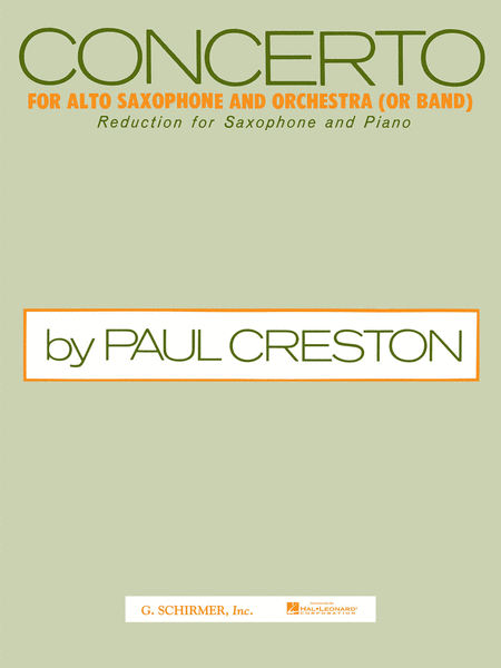 Concerto For Alto Saxophone - Alto Sax/Piano