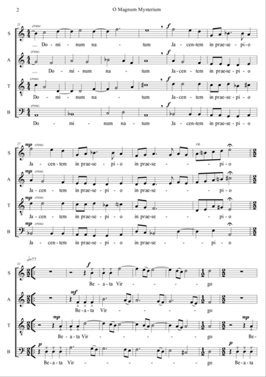 Magnum Mysterium 4-Part scores gallery preview page 2