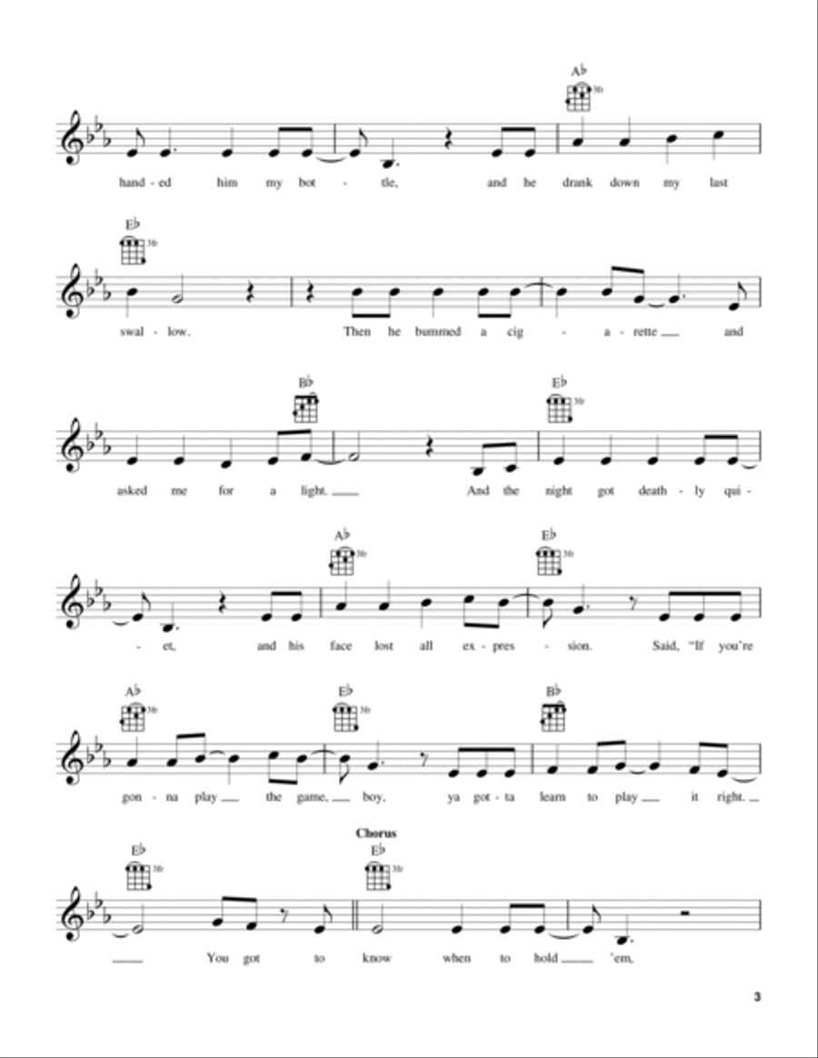 The Gambler Ukulele scores gallery preview page 3