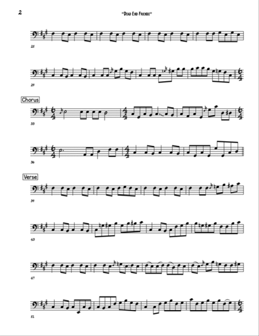 Dead End Friends Bass Guitar scores gallery preview page 2