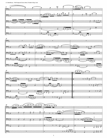 Prelude 05 from Well-Tempered Clavier, Book 2 (Bassoon Quintet) image number null
