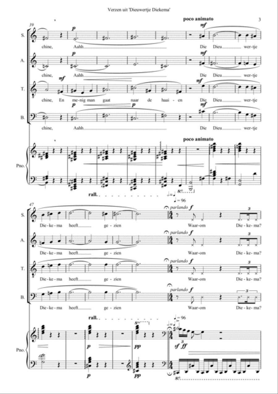 Verzen uit 'Dieuwertje Diekema' Divisi scores gallery preview page 3