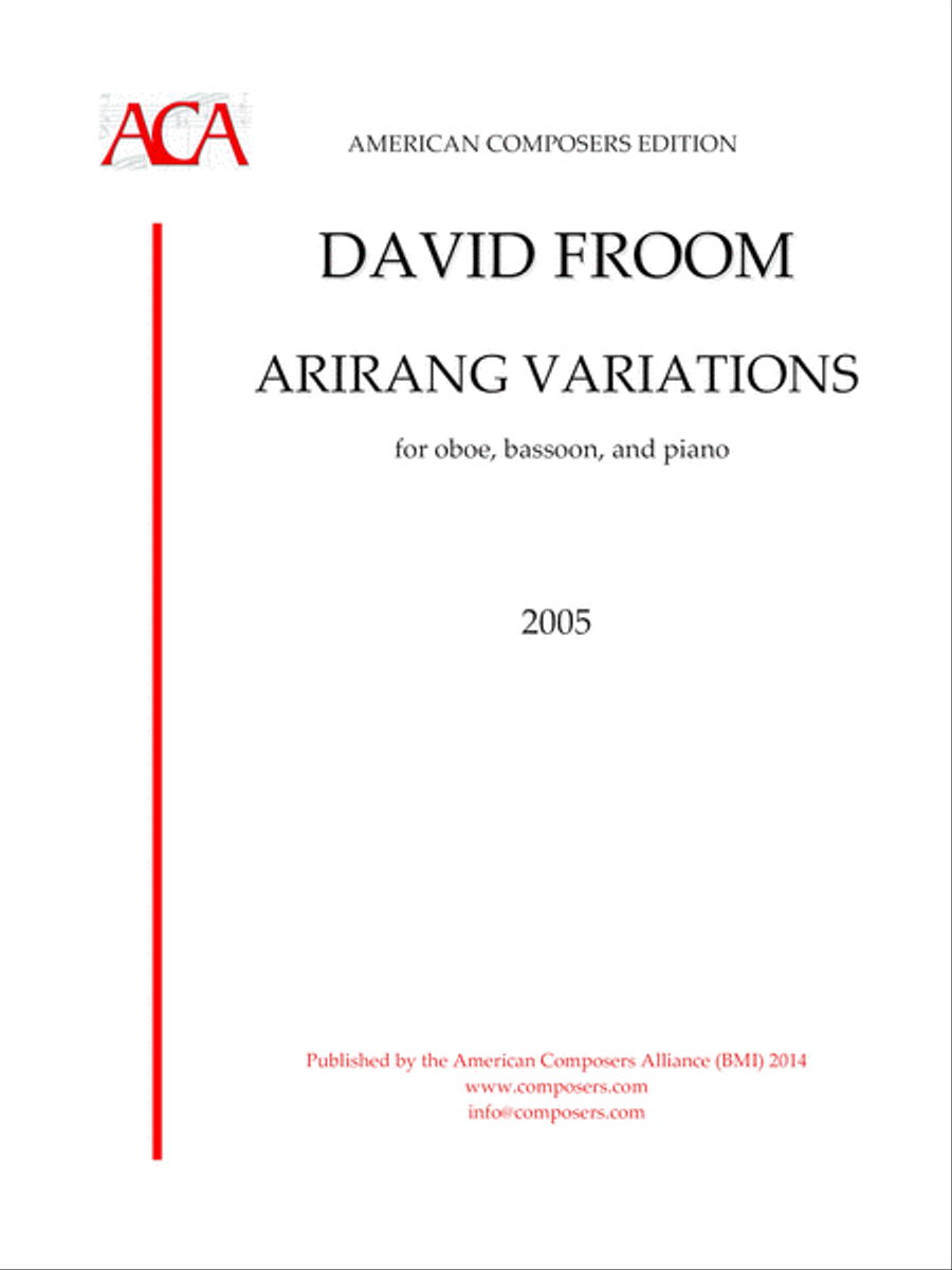 [Froom] Arirang Variations (Oboe Arrangement) Woodwind Duet scores gallery preview page 1