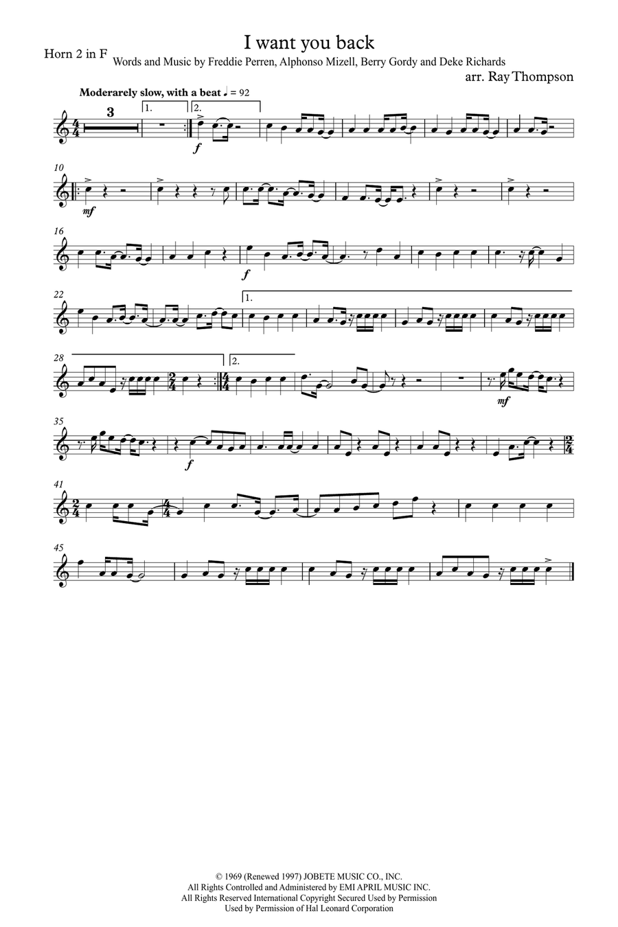 I Want You Back Brass Quartet scores gallery preview page 4