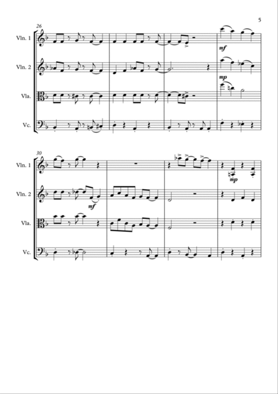 Friend Like Me String Quartet scores gallery preview page 5