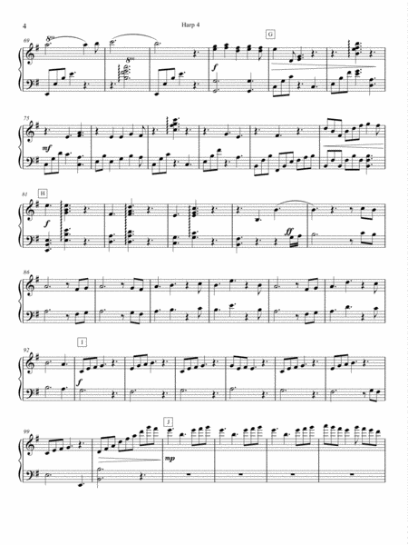 Black Hounds of Cŵn Annwn for Harp Ensemble (E minor)- Harp 4 part