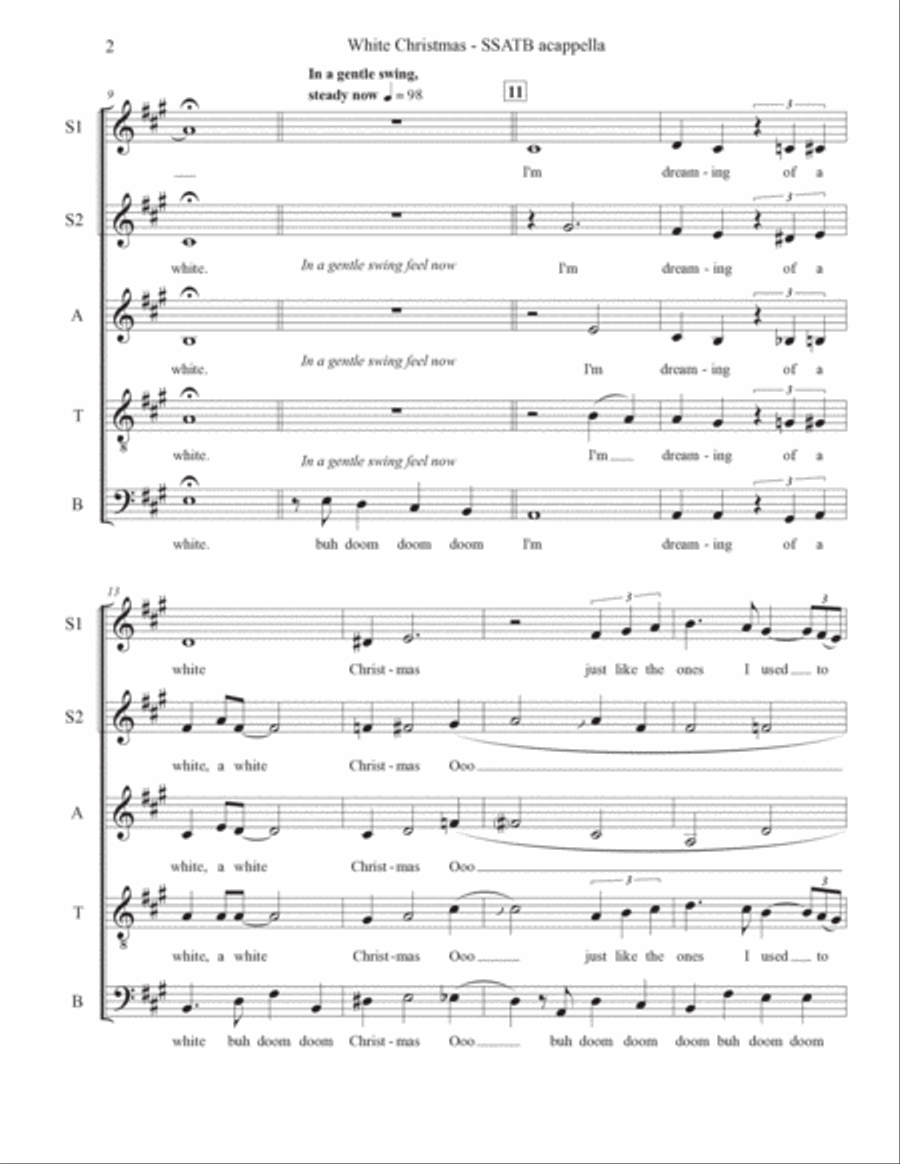 White Christmas 4-Part scores gallery preview page 2