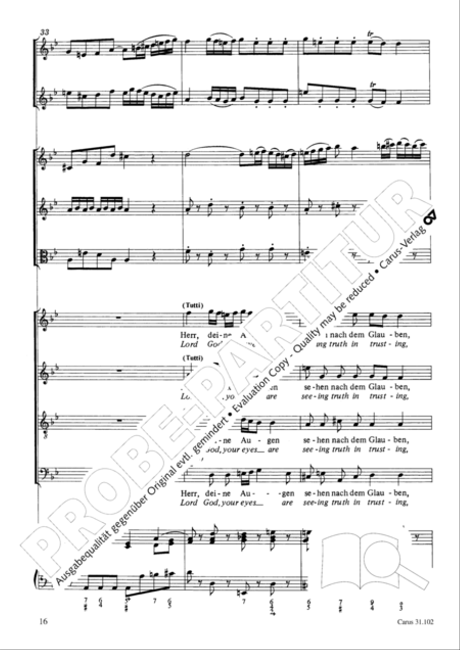 Lord God, your eyes are seeing truth in trusting (Herr, deine Augen sehen nach dem Glauben) ATB scores gallery preview page 17