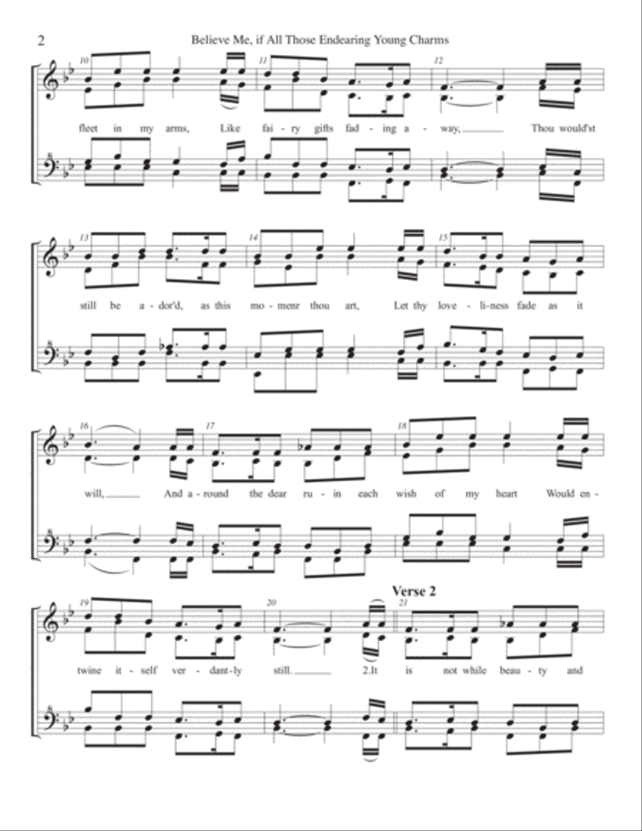 Believe Me, If All Those Endearing Young Charms (QUARTET PRICING) Small Ensemble scores gallery preview page 2