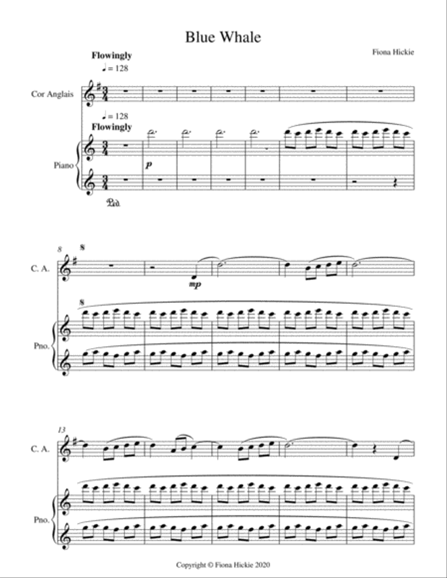 Blue Whale English Horn scores gallery preview page 1
