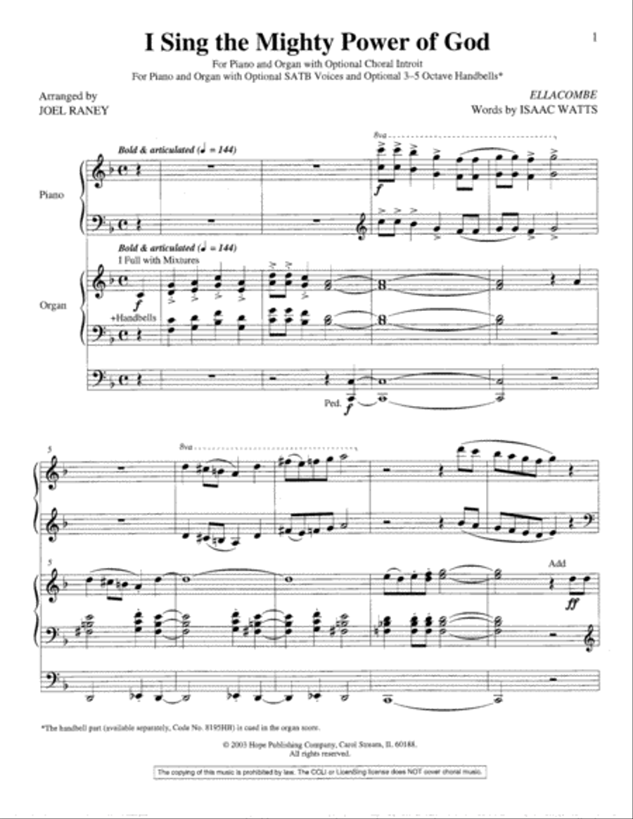 I Sing the Mighty Power of God Organ scores gallery preview page 2
