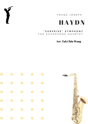 Book cover for "Surprise" Symphony for Saxophone Quartet