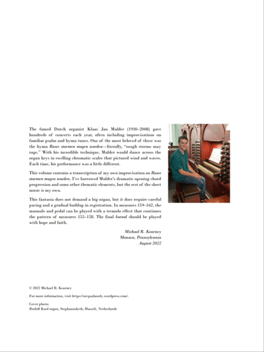 Kearney: Hymn Meditations, vol. 3: Ruwe stormen mogen woeden Organ Solo scores gallery preview page 2