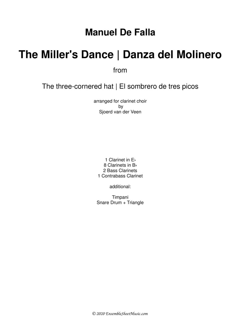 Dance of the Miller (Danza del Molinero) from from The Three-Cornered Hat Woodwind Ensemble scores gallery preview page 1