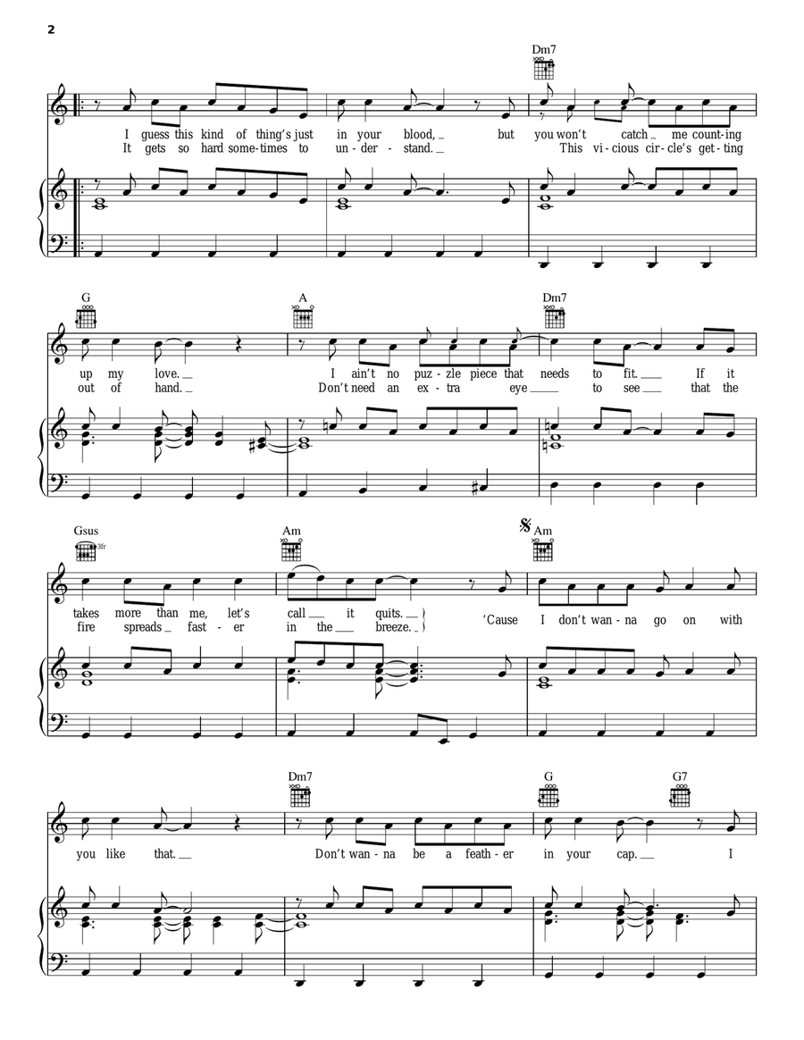I Don't Wanna Go On With You Like That Acoustic Guitar scores gallery preview page 2