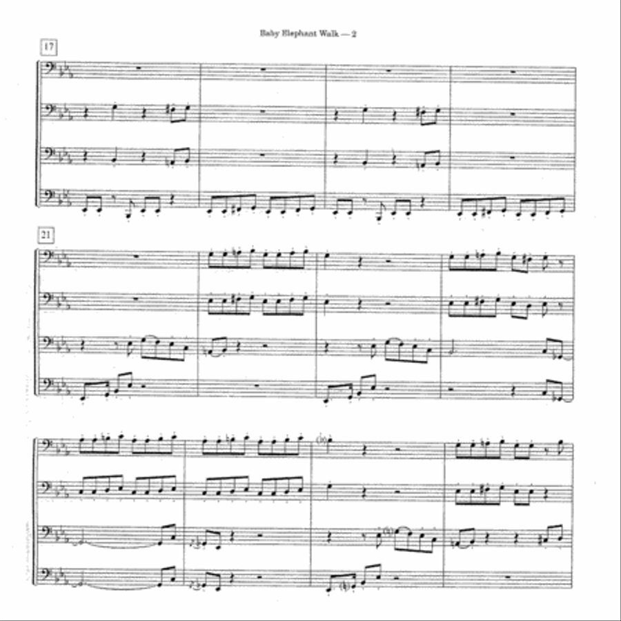 Baby Elephant Walk (From The Paramount Picture 'Hatari') Brass Quartet scores gallery preview page 3