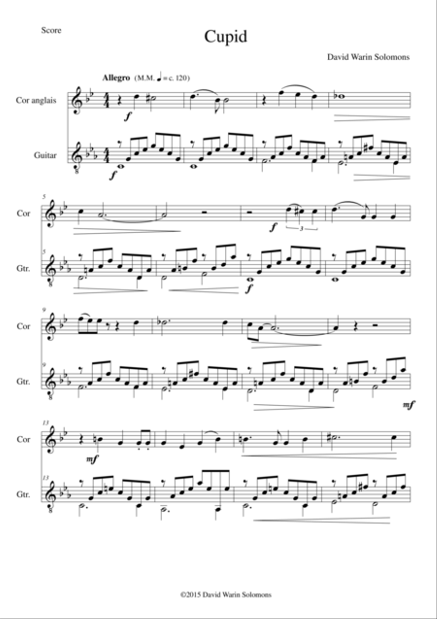 Cupid for cor anglais and guitar English Horn scores gallery preview page 1