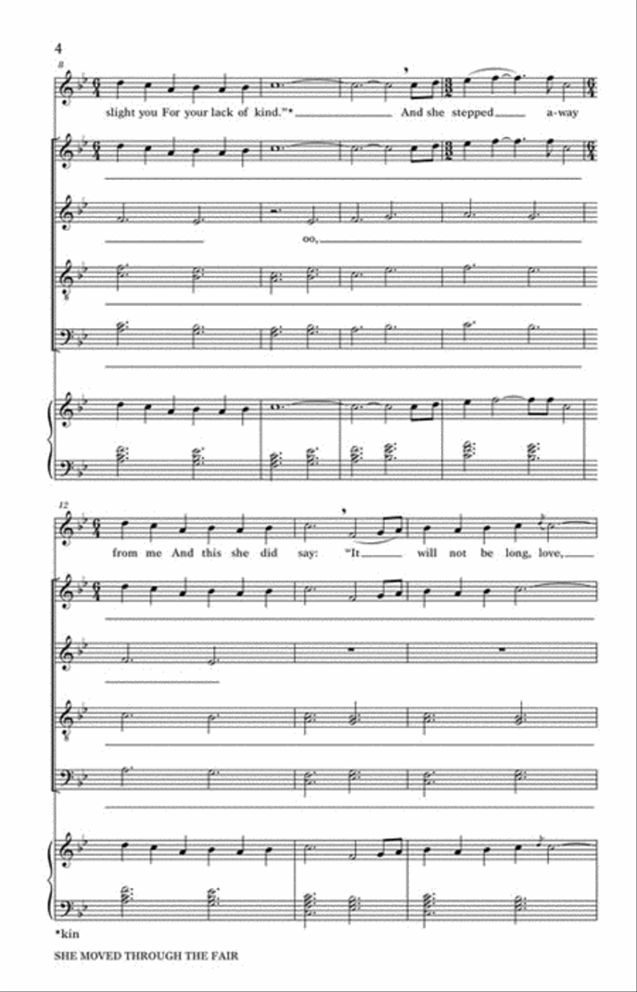 She Moved Through the Fair 4-Part scores gallery preview page 3