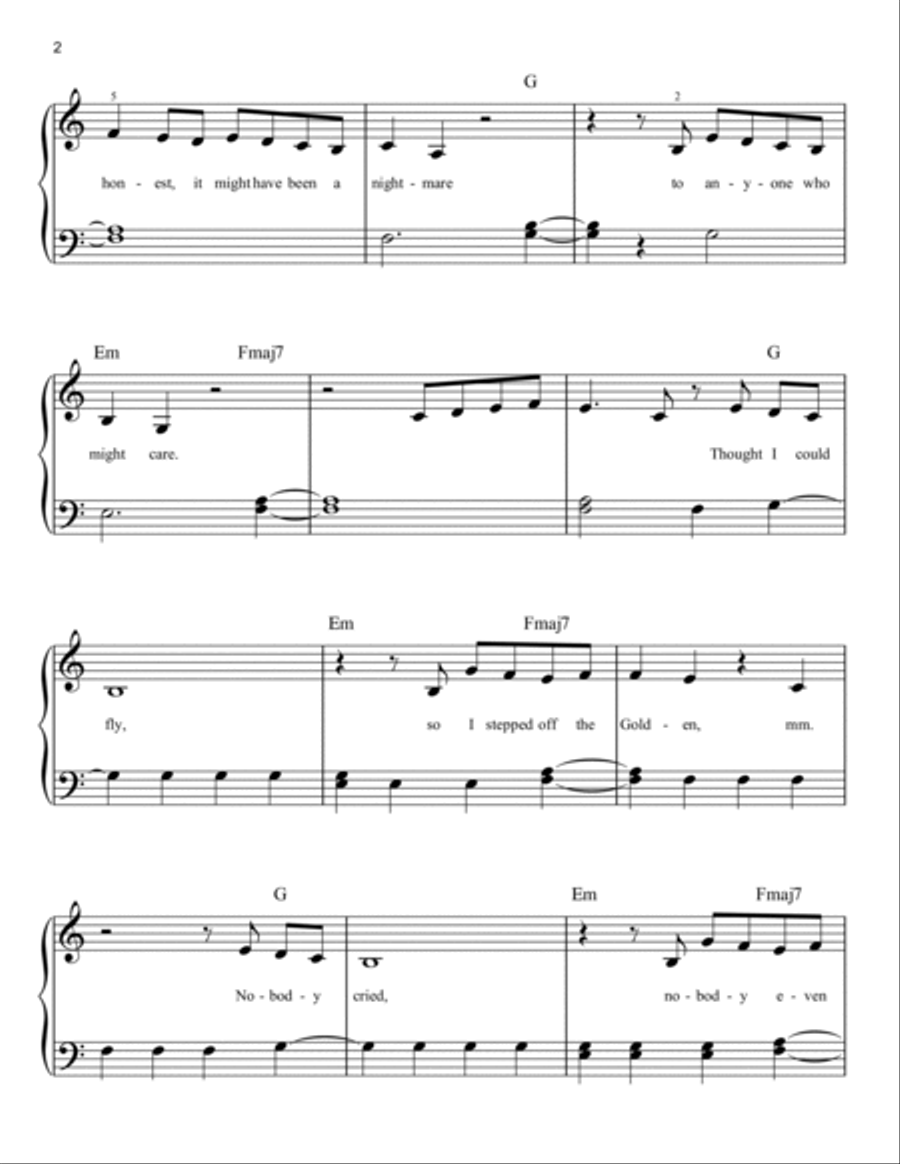 everything i wanted Easy Piano scores gallery preview page 2