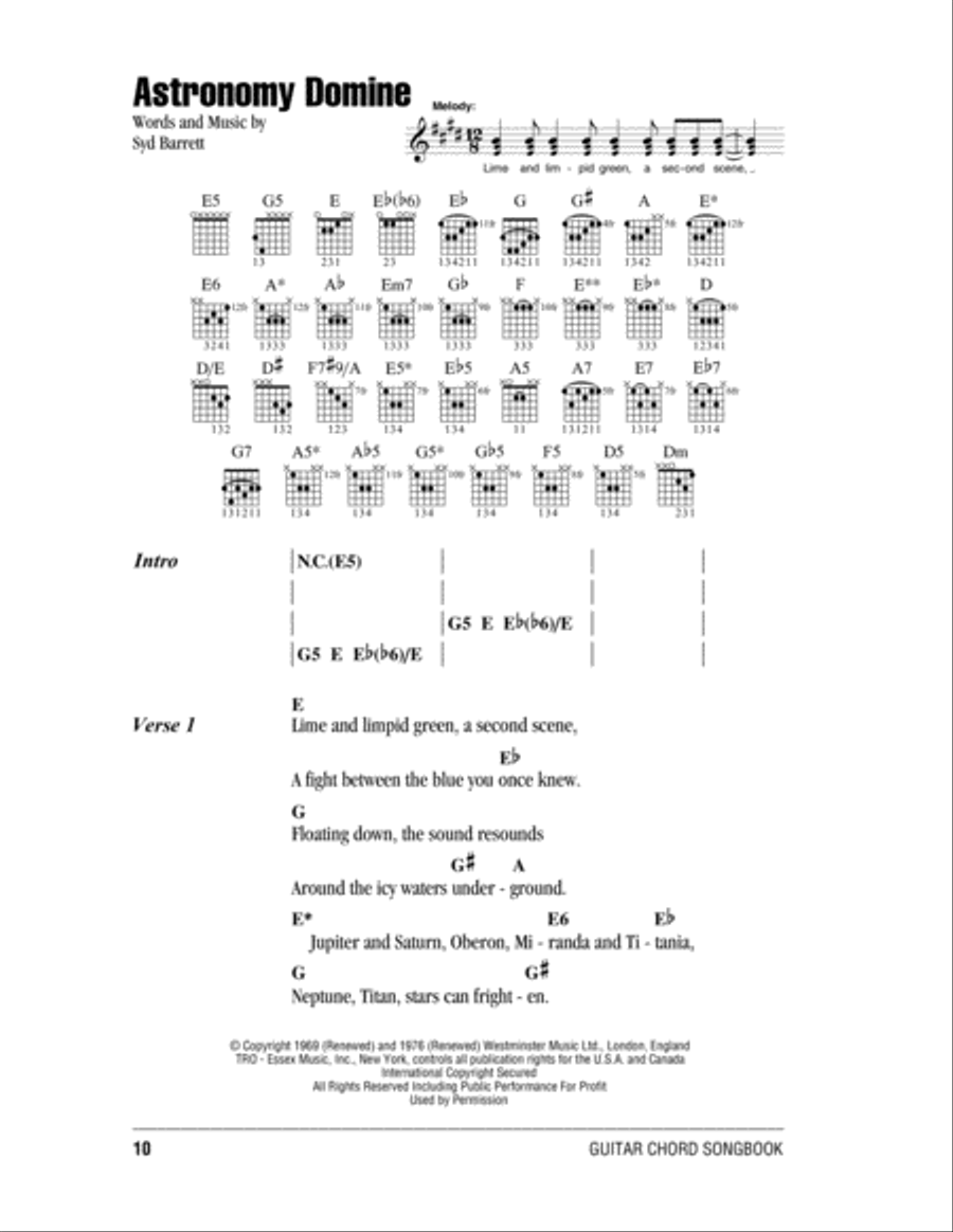 Astronomy Domine Acoustic Guitar scores gallery preview page 1