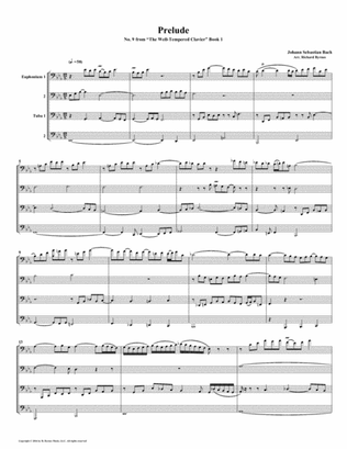 Prelude 09 from Well-Tempered Clavier, Book 1 (Euphonium-Tuba Quartet)