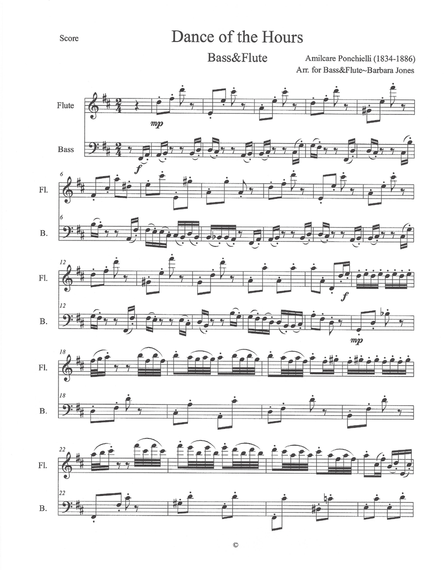 Dance of the Hours (Flute and Bass) Flute scores gallery preview page 2