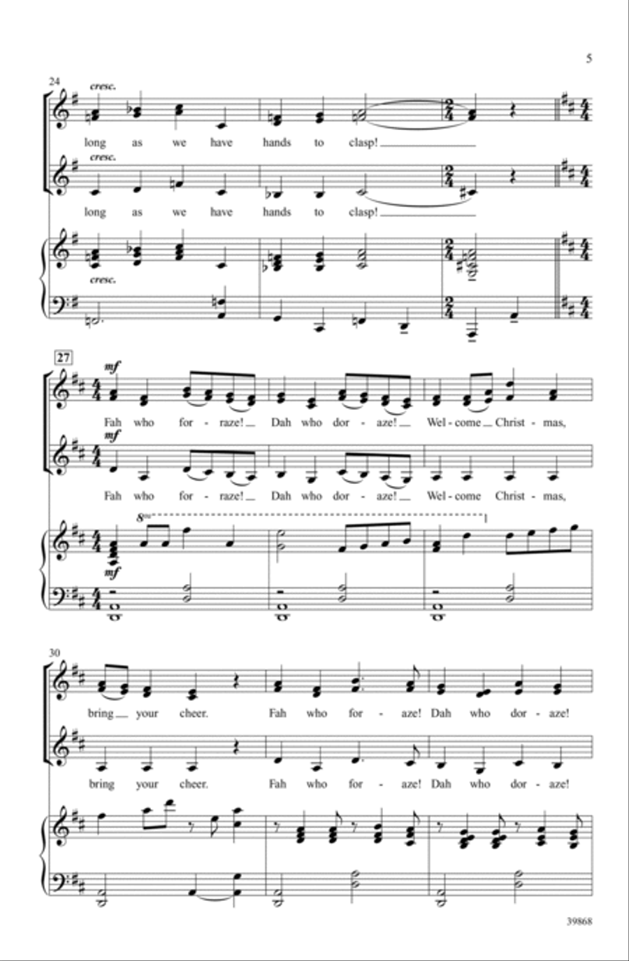 Welcome Christmas (from How the Grinch Stole Christmas) Choir scores gallery preview page 4