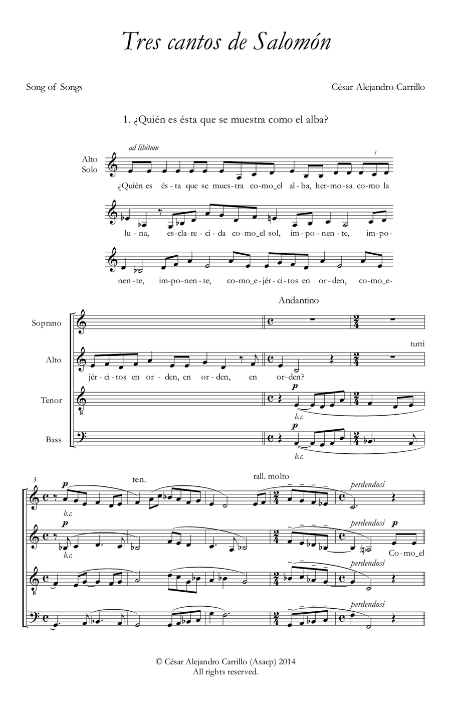 Tres cantos de Salomon Divisi scores gallery preview page 3