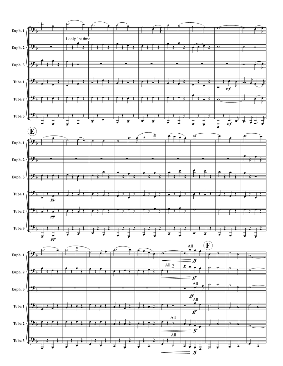 March from Military Suite in F by Gustav Holst Large Ensemble - Digital Sheet Music page 3