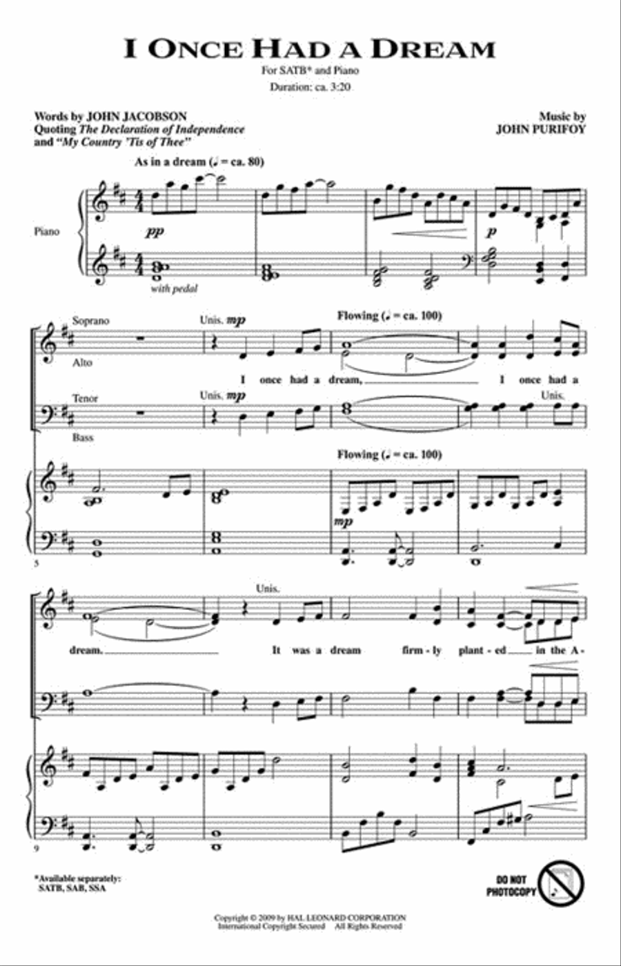 I Once Had a Dream 4-Part scores gallery preview page 2