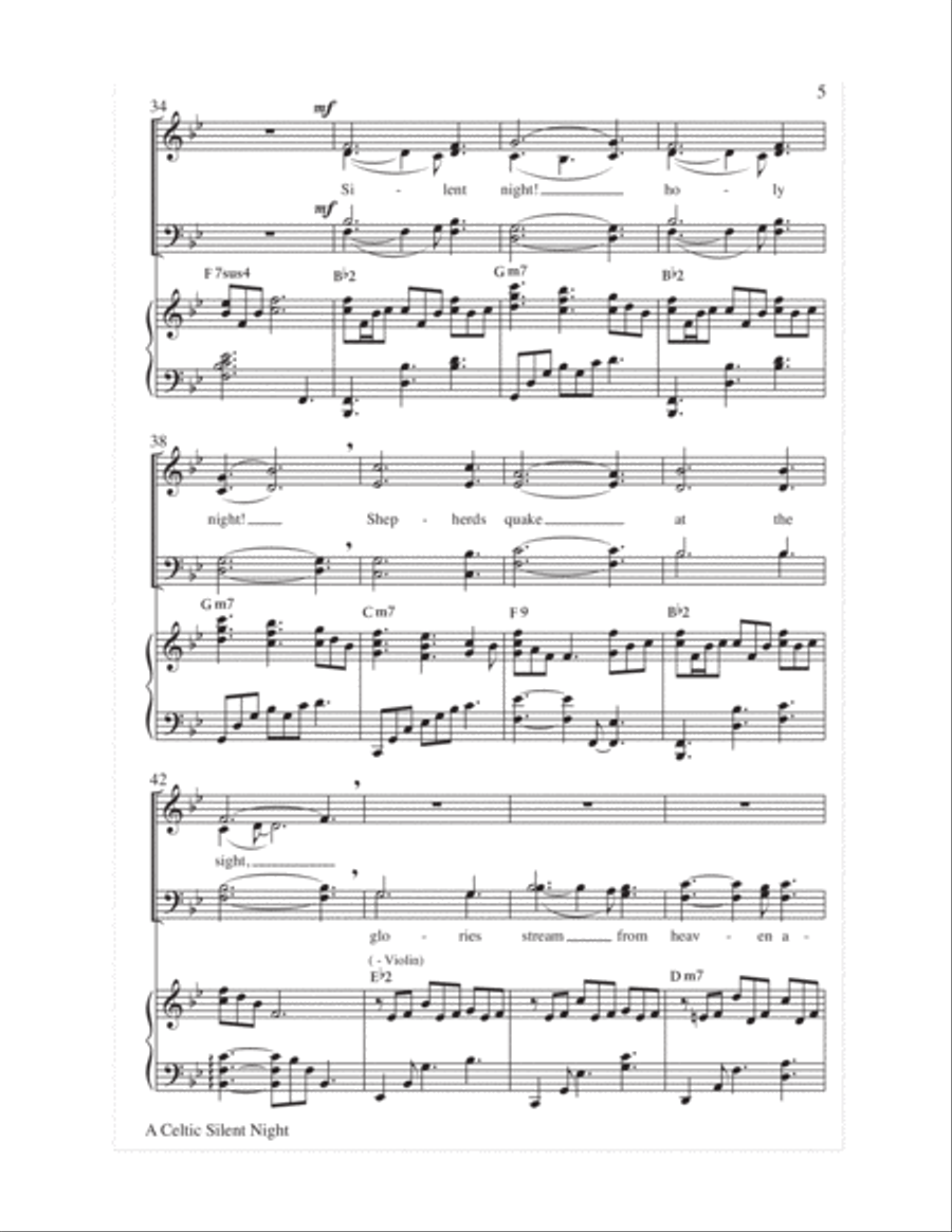 A Celtic Silent Night 4-Part scores gallery preview page 6