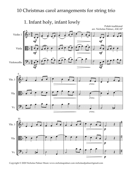 10 Christmas Carol Arrangements for String Trio - vol. 4