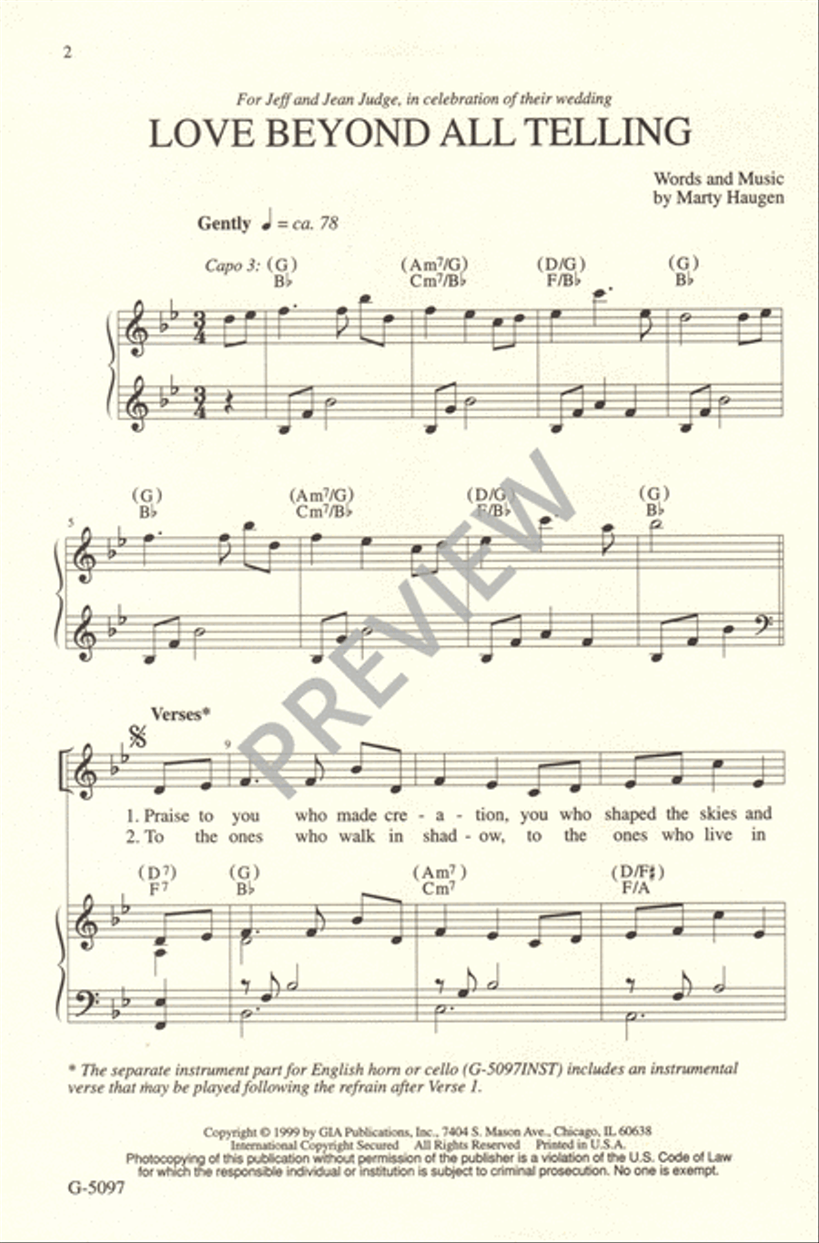 Love beyond All Telling Love beyond All Telling Unison Choir scores gallery preview page 2