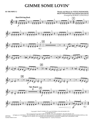 Gimme Some Lovin' - Bb Trumpet 2