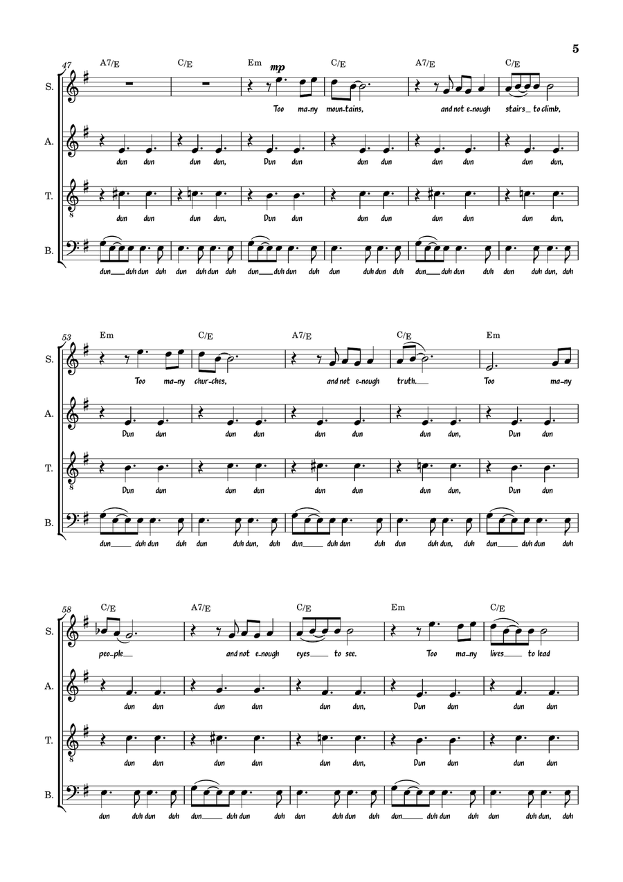 Undun 4-Part scores gallery preview page 5